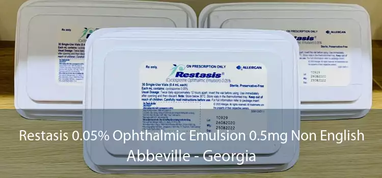 Restasis 0.05% Ophthalmic Emulsion 0.5mg Non English Abbeville - Georgia